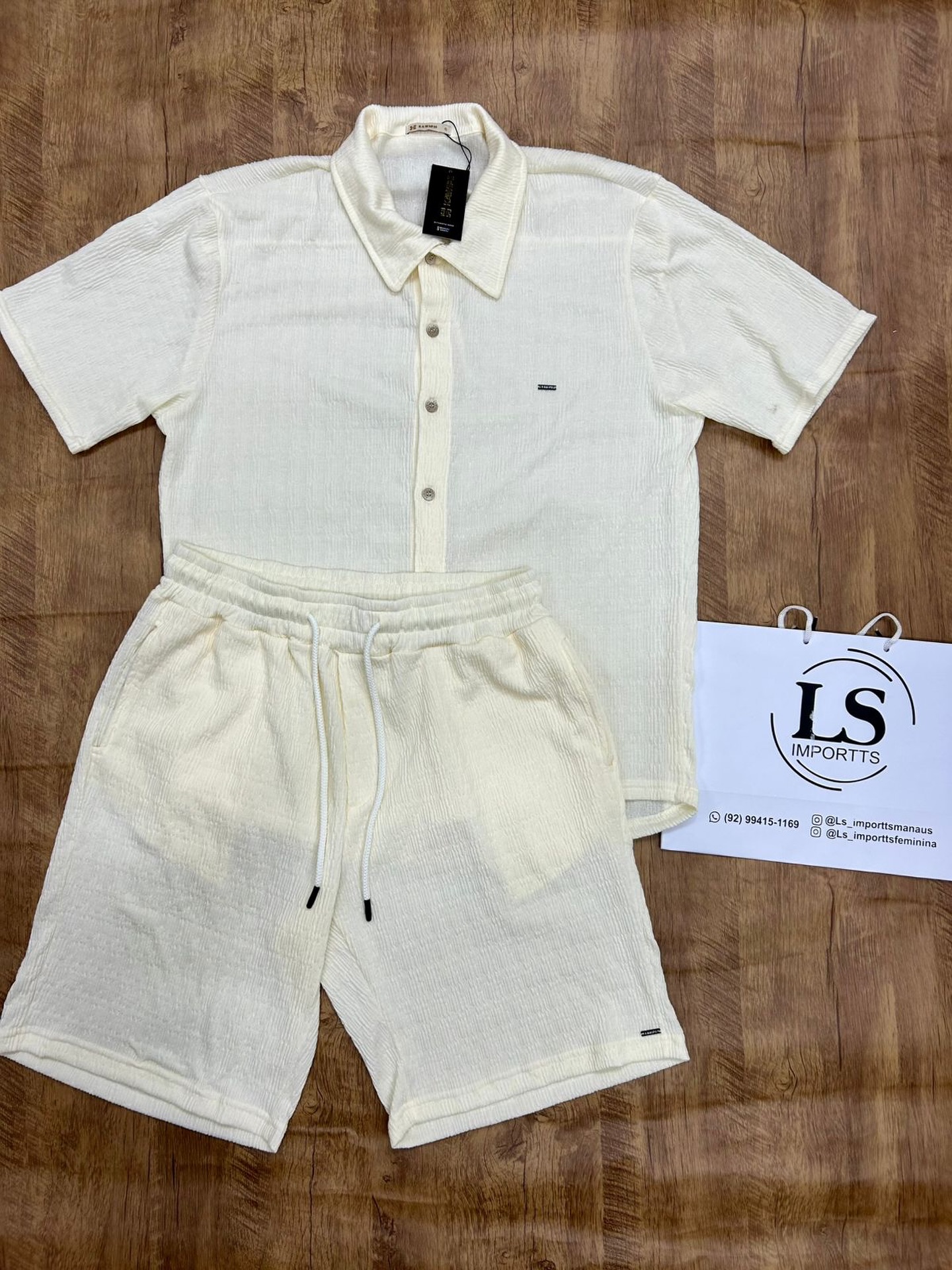 Conjunto Linho Textura Off-White